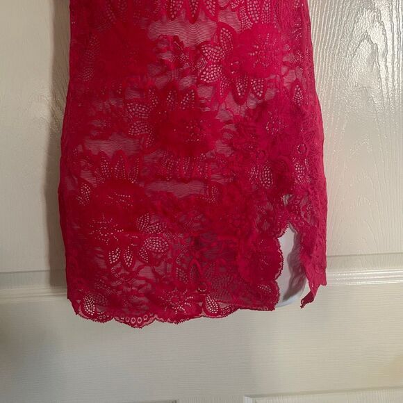Victorias Secret 36C Slip Dress Lingerie Nighty Gown Red - Picture 4 of 7